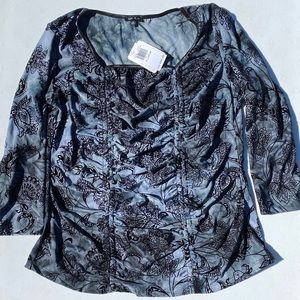 Velvet Floral Top NWT XL